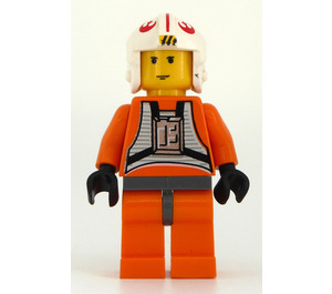 LEGO Luke Skywalker mit Pilot Outfit Minifigur (Dark Stone Grey Hips)