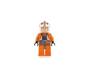 LEGO Luke Skywalker mit Pilot Outfit mit Dark Stone Grau Hüften und Printed Der Rücken Minifigur