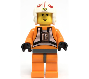 LEGO Luke Skywalker met Piloot Kleding met Dark Stone Grijs Heupen en Geel Hoofd (20th Anniversary Torso) Minifiguur