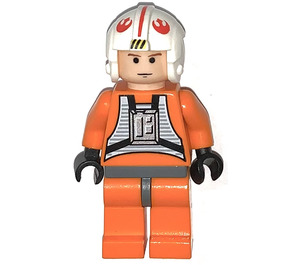 LEGO Luke Skywalker met Piloot Kleding met Dark Stone Grijs Heupen Minifiguur (Achtersteven)