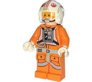 LEGO Luke Skywalker with Pilot Outfit with Printed Legs and Visor Down / Up (Stern / Open Mouth) Minifigure