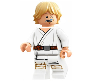 LEGO Luke Skywalker with Tatooine Outfit with White Legs and Blue Milk Moustache  Minifigure