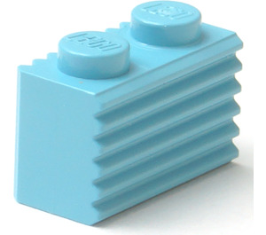 LEGO Maersk Blue Backstein 1 x 2 mit Gitter (2877)