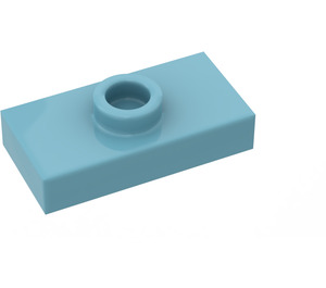 LEGO Maersk Blue Platte 1 x 2 mit 1 Stud (ohne Bottom Groove) (3794)