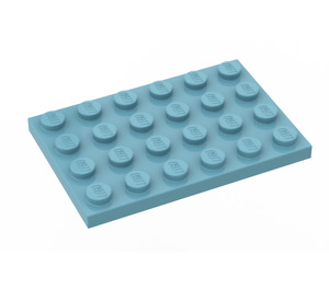 LEGO Maersk Blue Plate 4 x 6 (3032)