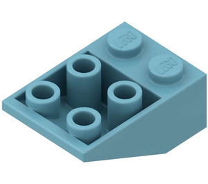 LEGO Maersk Blue Slope 2 x 3 (25°) Inverted without Connections between Studs (3747)