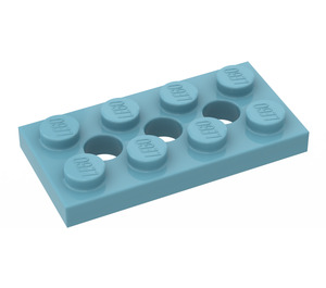 LEGO Bleu Maersk Technic assiette 2 x 4 avec des trous (3709)