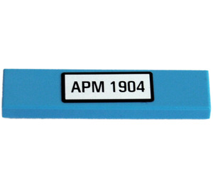 LEGO Maersk Blue Tile 1 x 4 with 'APM 1904' Sticker (2431)