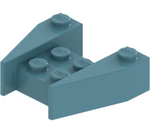 LEGO Maersk Blue Wedge 3 x 4 without Stud Notches (2399)