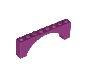 LEGO Magenta Arch 1 x 8 x 2 Raised, Thin Top without Reinforced Underside (16577 / 40296)