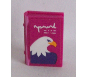 LEGO Magenta Book 2 x 3 mit Eagle Kopf Aufkleber (33009)