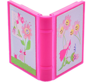 LEGO Magenta Book 2 x 3 with Fairy and Flowers Story Sticker (33009)