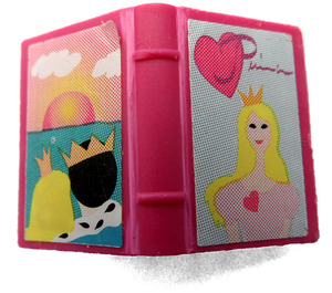 LEGO Magenta Book 2 x 3 with Princess and Sunset Sticker (33009)