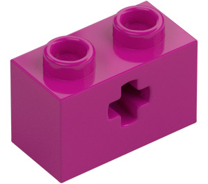 LEGO Magenta Steen 1 x 2 met As gat (+ opening en bodembuis) (31493 / 32064)