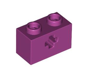 LEGO Magenta Brique 1 x 2 avec Essieu Trou (ouverture '+' et tube inférieur) (31493 / 32064)
