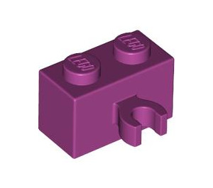 LEGO Magenta Backstein 1 x 2 mit Vertikale Clip (O-Clip öffnen) (42925 / 95820)