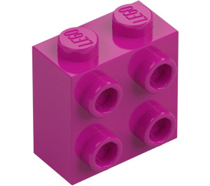 LEGO Magenta Klods 1 x 2 x 1.6 med knops på En Side (1939 / 22885)