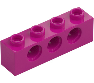 LEGO Magenta Palikka 1 x 4 jossa Reiät (3701)