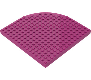 LEGO Magenta Klods 16 x 16 Rund Hjørne (33230)