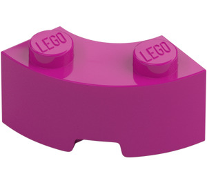 LEGO Magenta Steen 2 x 2 Rond Hoek met nop inkeping en versterkte onderkant (85080)