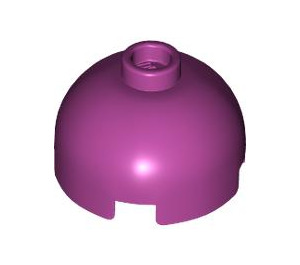 LEGO Magenta Brick 2 x 2 Round with Dome Top (Hollow Stud, Axle Holder) (3262 / 30367)