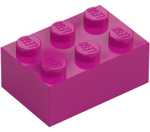 LEGO Magenta Brick 2 x 3 (3002)