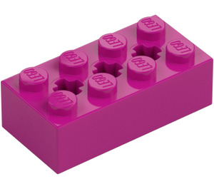 LEGO Magenta Brique 2 x 4 avec Essieu des trous (39789)