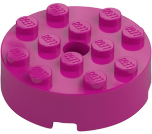 LEGO Magenta Ladrillo 4 x 4 Circular con Agujero (87081)