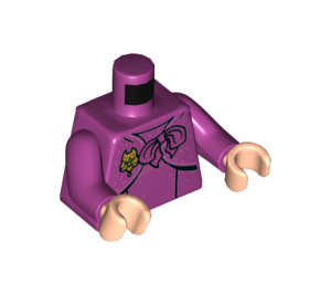 LEGO Magenta Dolores Umbridge in Magenta Jurk Minifiguur Torso (973 / 76382)