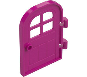 LEGO Magenta Door 1 x 4 x 6 with Window and Rounded Top (5257)