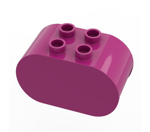 LEGO Magenta Duplo Brick 2 x 4 x 2 with Rounded Ends (6448)
