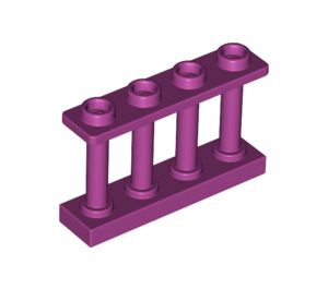 LEGO Magenta Fence Spindled 1 x 4 x 2 with 4 Top Studs (15332)