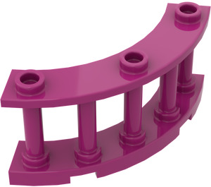 LEGO Magenta Fence Spindled 4 x 4 x 2 Quarter Round with 3 Studs (21229)