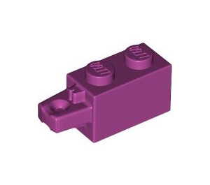 LEGO Magenta Scharnier Steen 1 x 2 Vergrendelings met Single Finger Aan Einde Horizontaal (30541 / 53028)