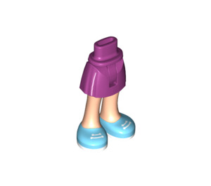 LEGO Magenta Hüfte mit Basic Gebogen Skirt mit Medium Azure Shoes mit dünnem Scharnier (100957)
