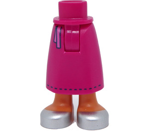 LEGO Magenta Heup met Medium Rok met Grijs Shoes (59794)