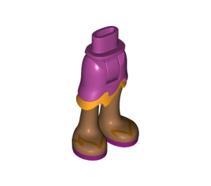 LEGO Magenta Hip with Wavy Skirt with Purple flip flops (20381)