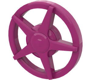 LEGO Magenta Hub Cap with 5 Spokes an Large Hub (18978)