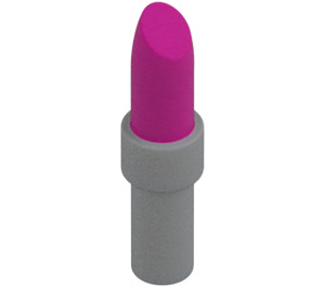 LEGO Magenta Lipstick met Medium Stone Grijs Handvat (25866 / 93094)