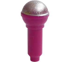 LEGO Magenta Microphone with Half Metallic Silver Top (21009 / 50511)