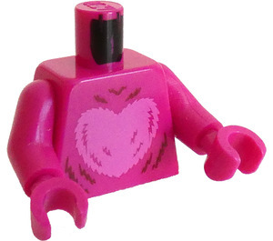 LEGO Magenta Minifigurine Torse Ours Costume Ours avec Cœur (973)