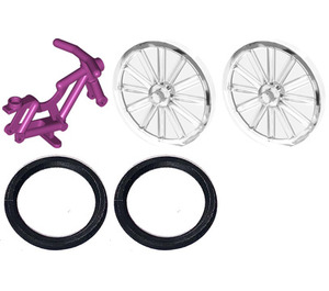 LEGO Magenta Minifigure Fahrrad mit Räder und Tires
