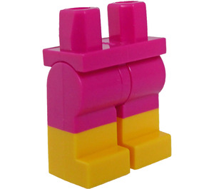 LEGO Magenta Minifigur Hofter og ben med Gul Boots (21019 / 79690)