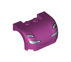 LEGO Magenta Blatník Bonnet 3 x 4 x 1.7 Zakřivený s Headlights a Tenký Smile (93587 / 95498)