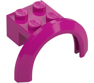 LEGO Magenta Stänkskydd Kloss 2 x 2 med Hjul Båge  (50745)