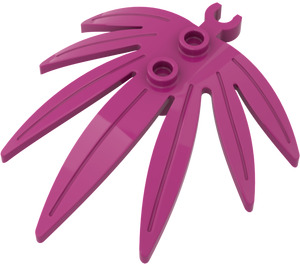 LEGO Magenta Plant Leaves 6 x 5 Swordleaf with Clip (Open 'O' Clip) (10884 / 42949)