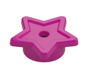 LEGO Magenta Plaat 1 x 1 Rond met Ster (11609 / 28619)