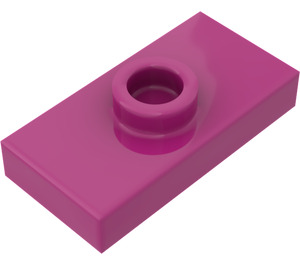 LEGO Magenta Plate 1 x 2 with 1 Stud (with Groove) (3794 / 15573)