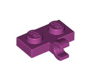 LEGO Magenta Plaat 1 x 2 met Horizontale Klem (11476 / 65458)