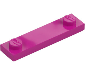 LEGO Magenta Plaat 1 x 4 met Twee Noppen met groef (41740)